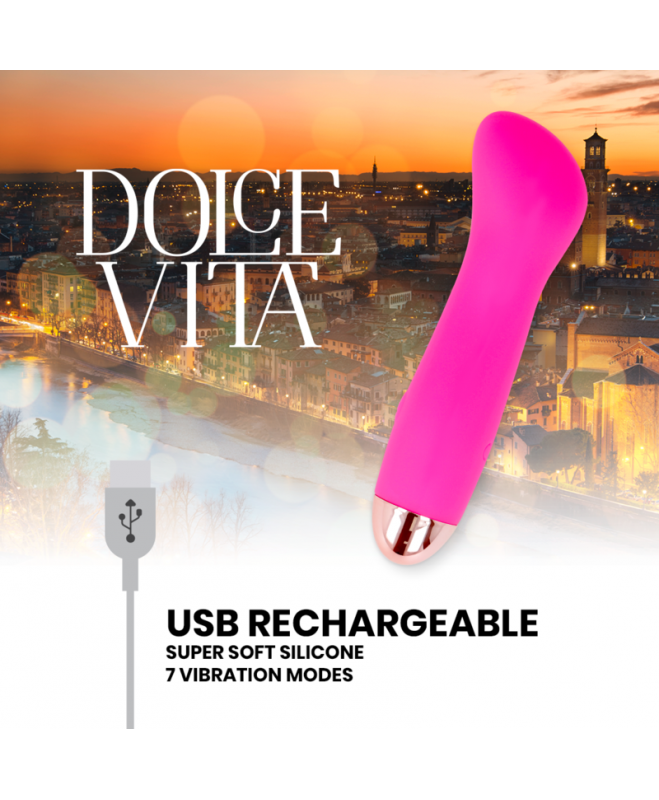 DOLCE VITA PAKRAUJAMAS VIBRATORIUS ONE PINK 7 GREIČIŲ 4