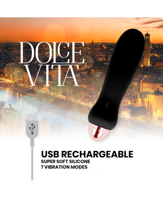 DOLCE VITA PAKRAUJAMAS VIBRATORIUS FIVE BLACK 7 greičiai 3