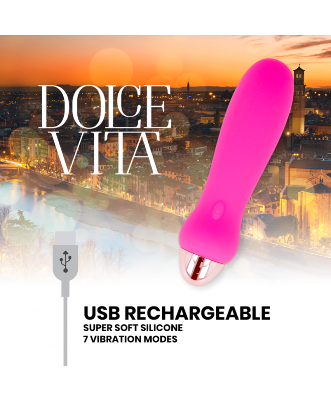 DOLCE VITA PAKRAUJAMAS VIBRATORIUS FIVE PINK 7 greičiai 3