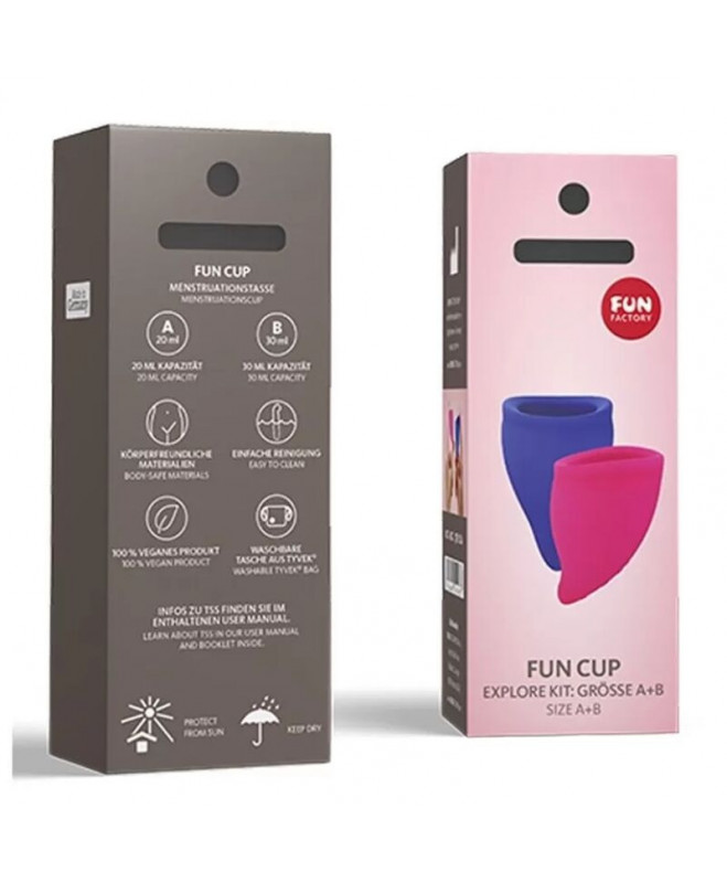 FUN FACTORY – FUN CUP EXPLORE KIT MENSTRUAL CUP PINK & ULTRAMARINE 4