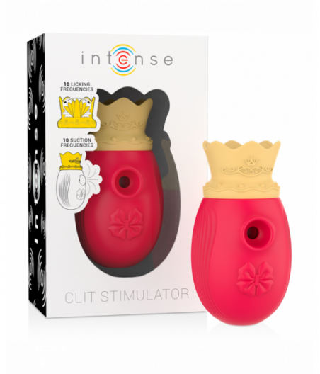 INTENSE CLIT STIMULATOR 10 LICKING AND SUCTION FREQUENCIES - RED