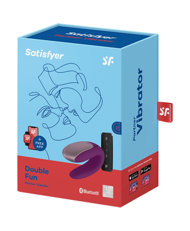 SATISFYER DOUBLE FUN PARTNER VIBRATOR - PURPURA 6