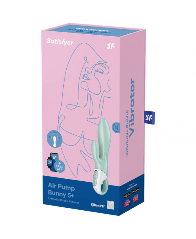 SATISFYER AIR PUMP BUNNY 5+ PRIPUČIAMA TRIUŠIO VIBRATORIAUS PROGRAMĖ – ŽALIA 4