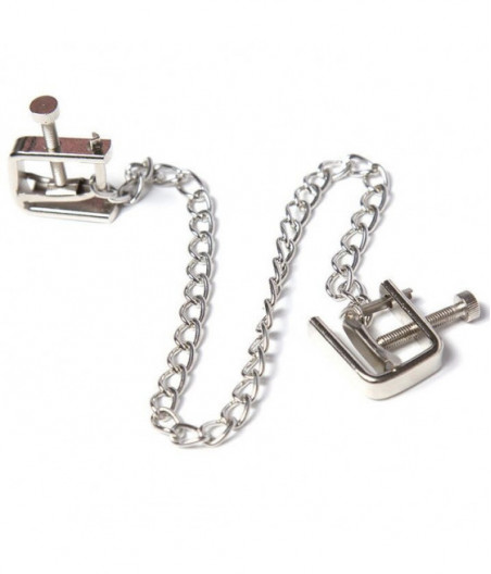 OHMAMA FETISH METAL SCREW CLAMPS WITH CHAIN