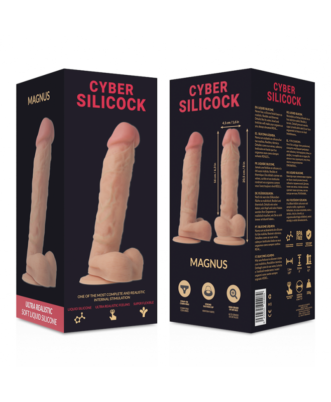 CYBER SILICOCK STRAP-ON MAGNUS LIQUID SILICONE SU 3 ŽIEDAIS NEMOKAMAI 8