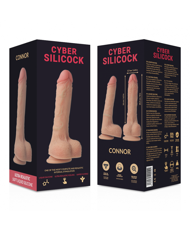 CYBER SILICOCK STRAP-ON CONNOR LIQUID SILICONE SU 3 ŽIEDAIS NEMOKAMAI 8