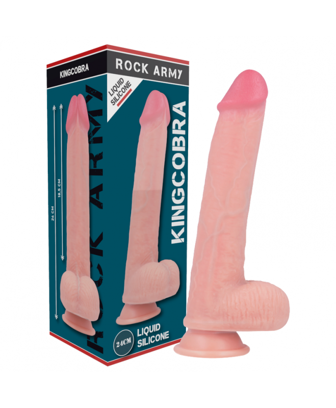 ROCKARMY DIRŽAI + SKYSTOS SILIKONAS PREMIUM KINGCOBRA REALISTIC 24cm 10