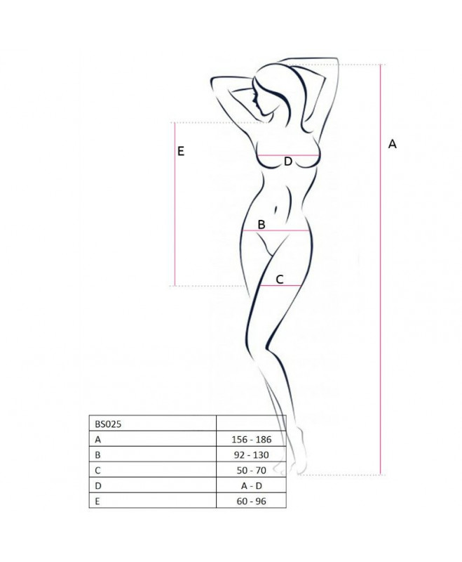 PASSION WOMAN BS025 BODYSTOCKING SUKNELĖ STILIUS JUODA VIENAS DYDIS 2