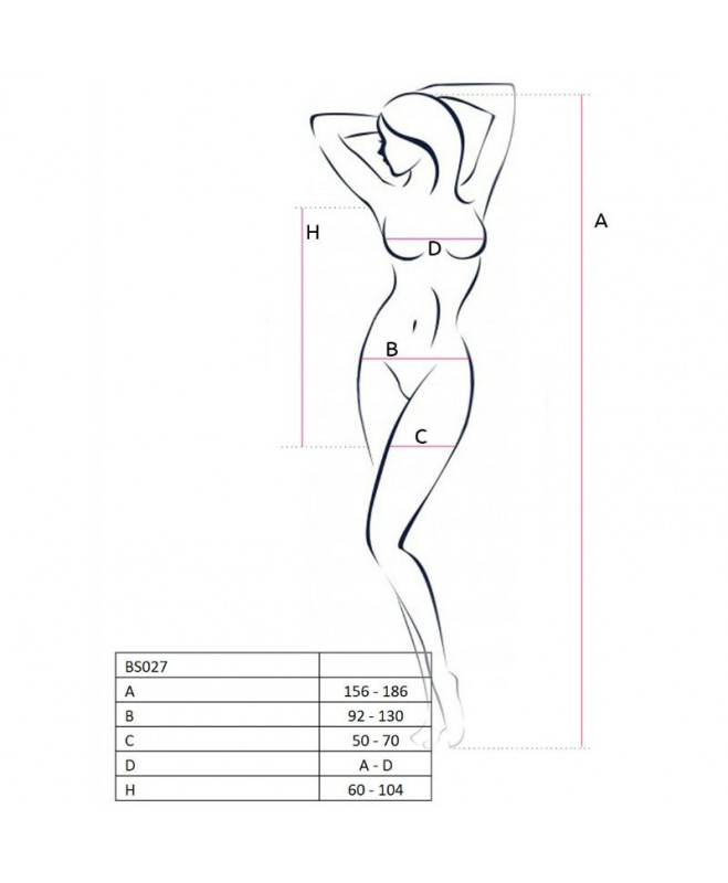 PASSION WOMAN BS027 BODYSTOCKING SUKNELĖ STILIUS JUODA VIENAS DYDIS 3