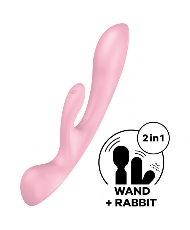 SATISFYER TRIPLE OH HYBRID VIBRATION – ROŽINĖ