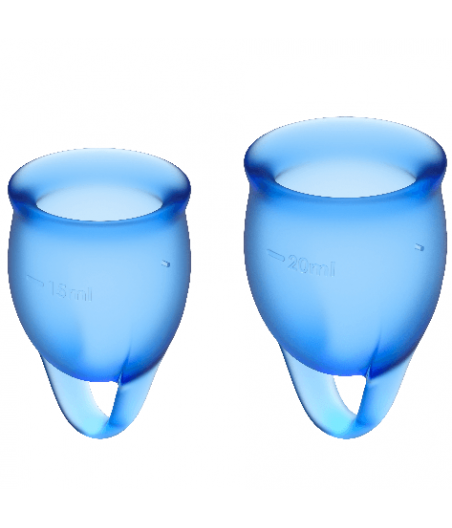 SATISFYER FEEL CONFIDENT MENSTRUAL CUP DARK BLUE 15+20 ML
