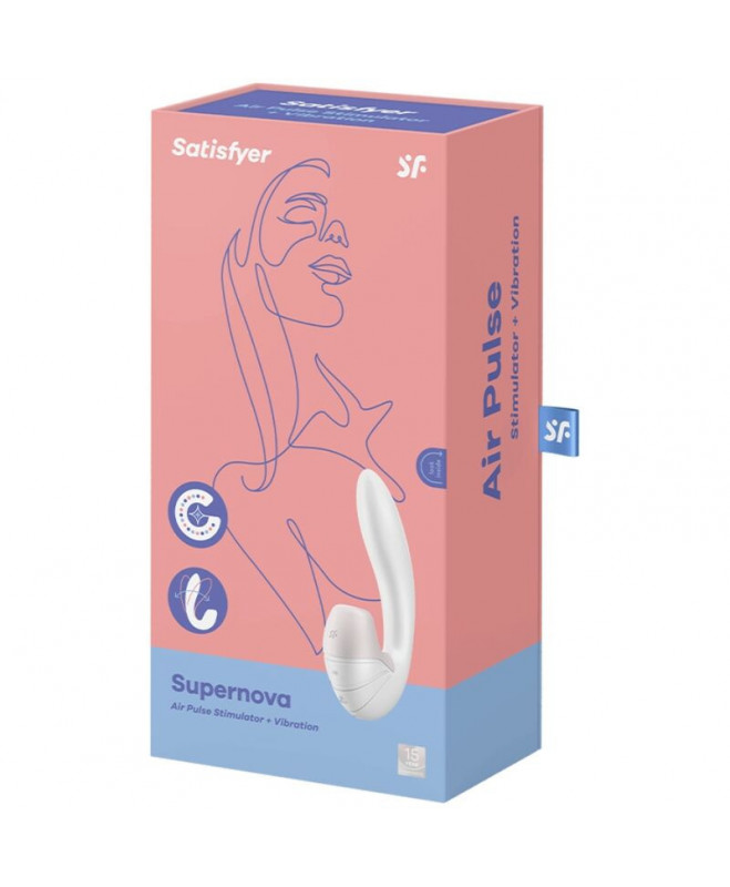 SATISFYER SUPERNOVA AIR PULSE STIMULIATORIUS IR VIBRACIJA - BALTAS 3