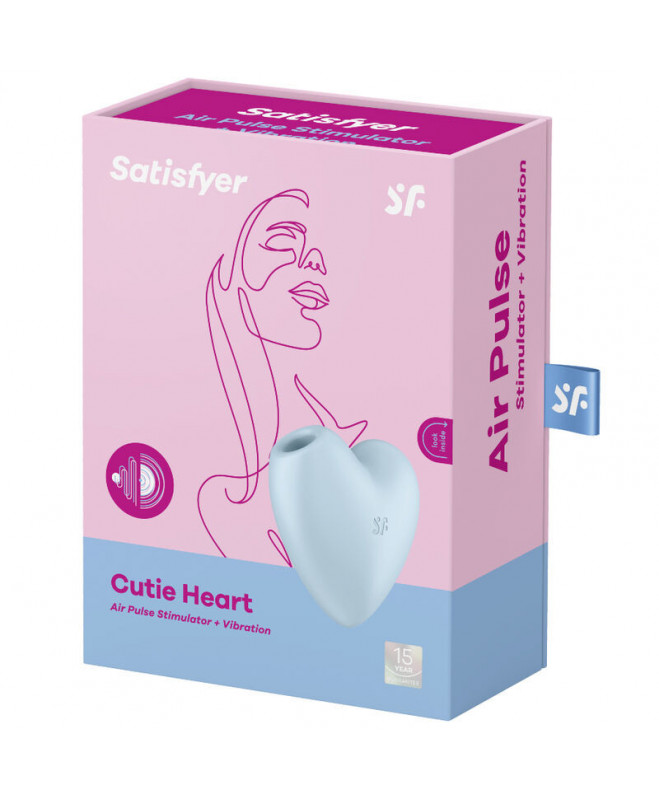 SATISFYER CUTIE HEART AIR PULSE STIMULIATORIUS IR VIBRATORIAUS – MĖLYNAS 4