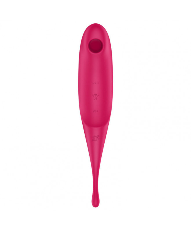 SATISFYER TWIRLING PRO AIR PULSE STIMULIATORIUS IR VIBRATORIAUS – RAUDONA 2