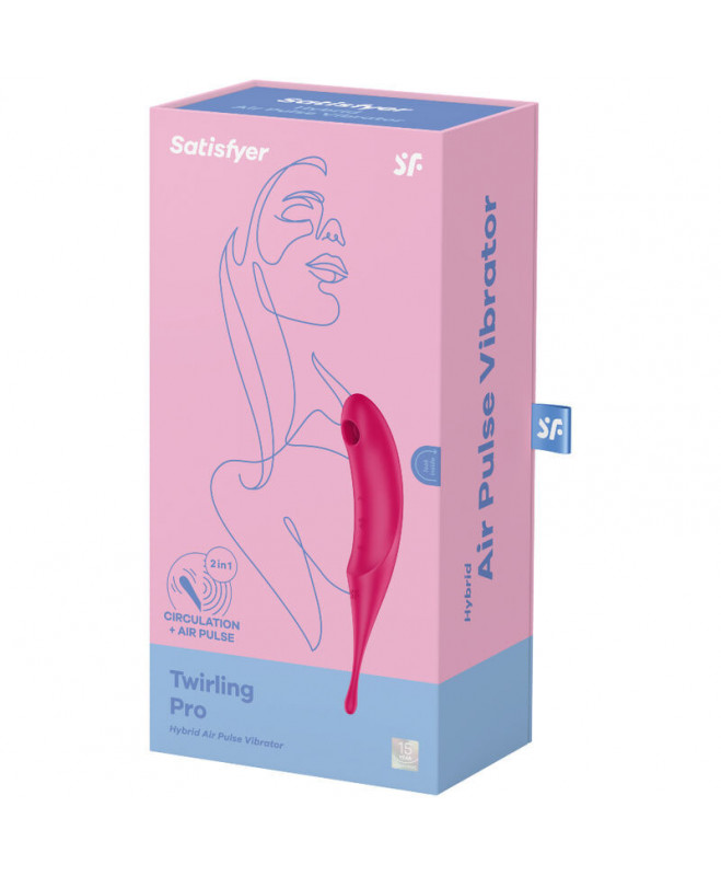 SATISFYER TWIRLING PRO AIR PULSE STIMULIATORIUS IR VIBRATORIAUS – RAUDONA 4