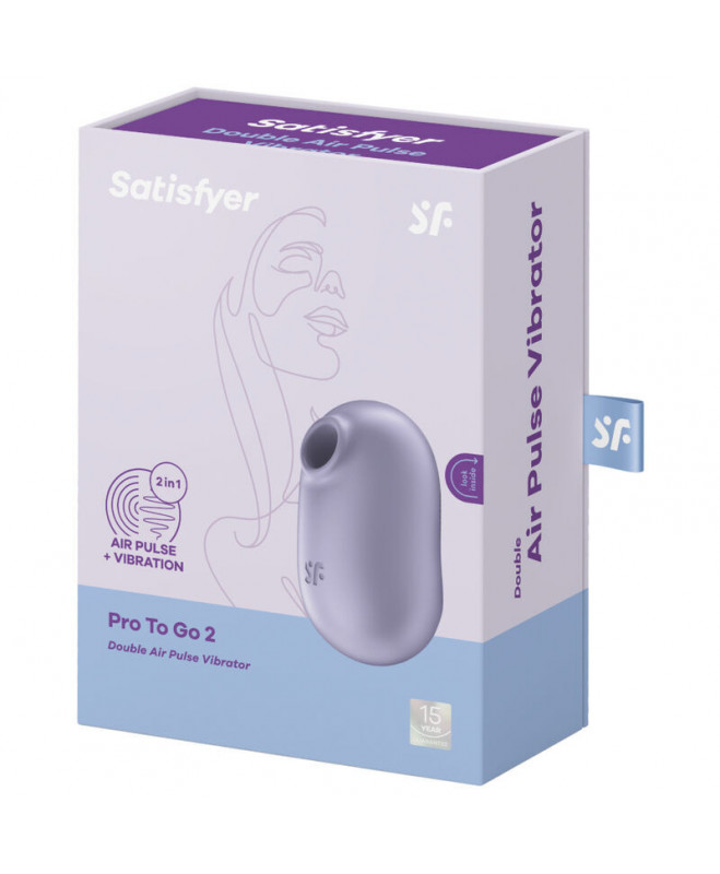 SATISFYER PRO TO GO 2 DVIGUBAS ORO IMPULSŲ STIMULIATORIUS IR VIBRATORIAUS – VIOLETINĖ 5