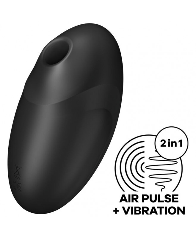 SATISFYER VULVA LOVER 3 AIR PULSE STIMULIATORIUS IR VIBRATORIAUS - JUODAS SATISFYER VULVA LOVER 3 AIR PULSE STIMULIATORIUS IR VIBRATORIAUS - JUODAS
