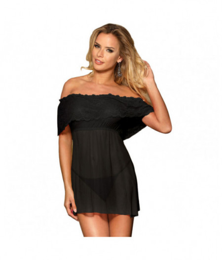 SUBBLIME DRESSES - SHORT DRESS + THONG BLACK