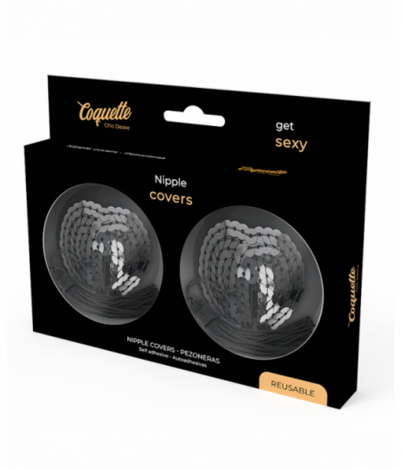 COQUETTE CHIC DESIRE - BLACK SEQUIN NIPPLE COVERS