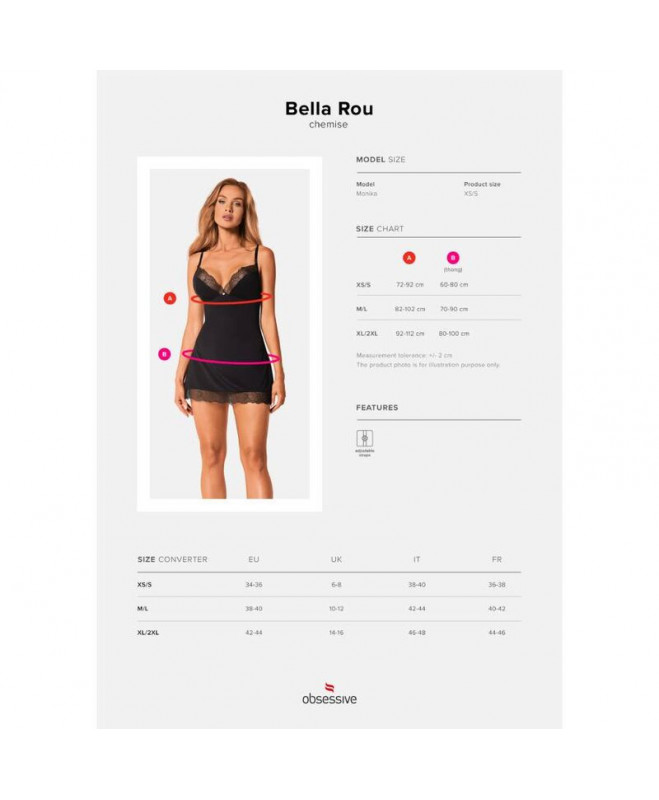 OBSESSIVE – BELLA ROU CHEMISE & THONG XS/S 7