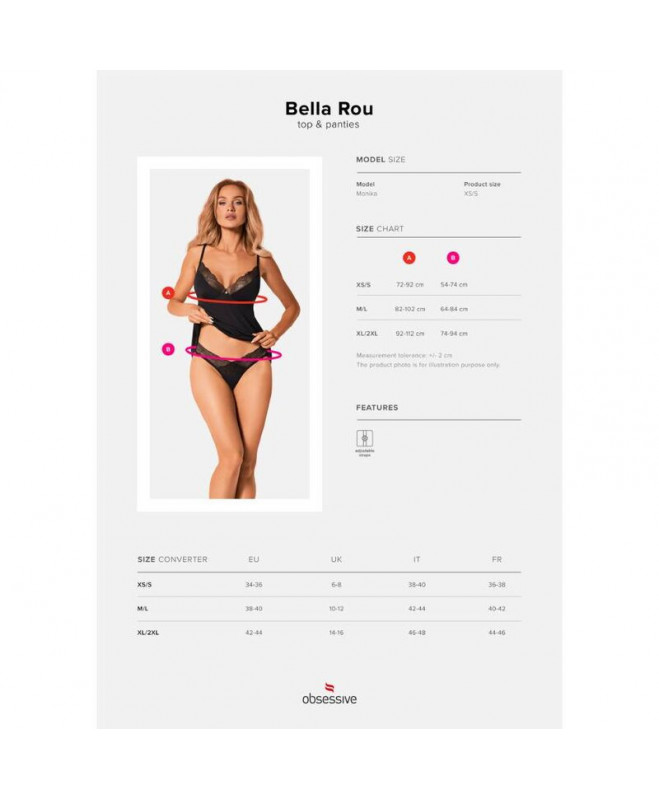 OBSESSIVE - BELLA ROU TOOP & PANTIES XS/S 7