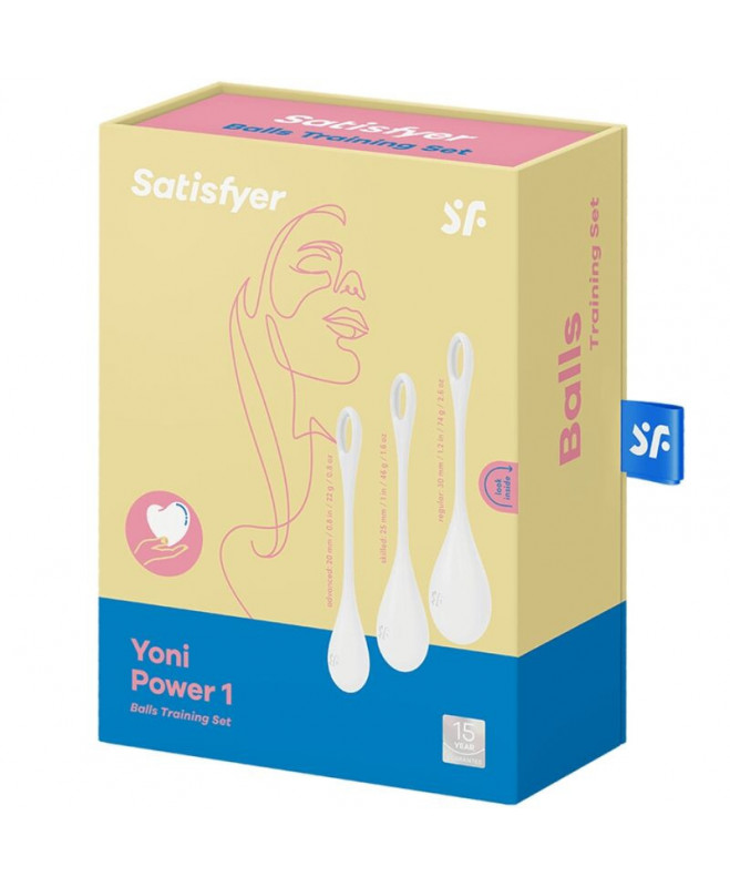 SATISFYER YONI POWER 1 TRENIRUOTĖS RINKINYS - BALTAS 4