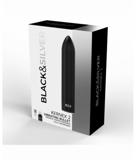 BLACK&SILVER KERNEX 2 BLACK VIBRATING MAGNETIC BULLET