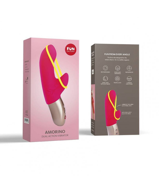 FUN FACTORY – AMORINO MINI VIBRATORIAUS ROŽINĖ IR NEONINĖ GELTONA 2