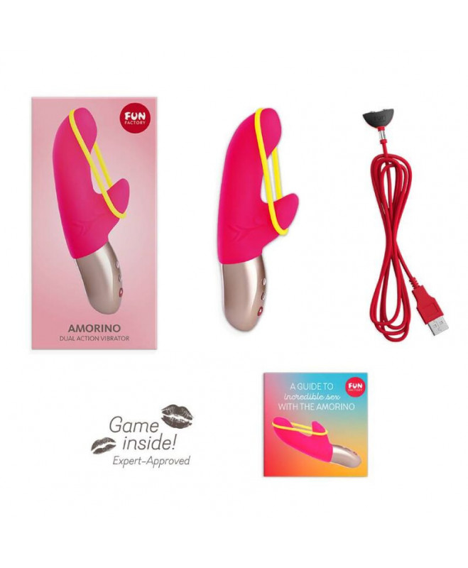 FUN FACTORY – AMORINO MINI VIBRATORIAUS ROŽINĖ IR NEONINĖ GELTONA 8