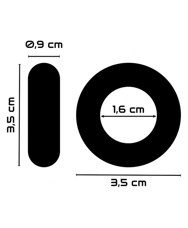 MAITINIMO SUPER LANKSTUMAS ATSPARUS ŽIEDAS 3,5 cm JUODAS 3