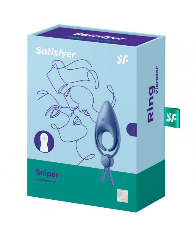 SATISFYER SNIPER RING VIBRATORIUS MĖLYNAS 3