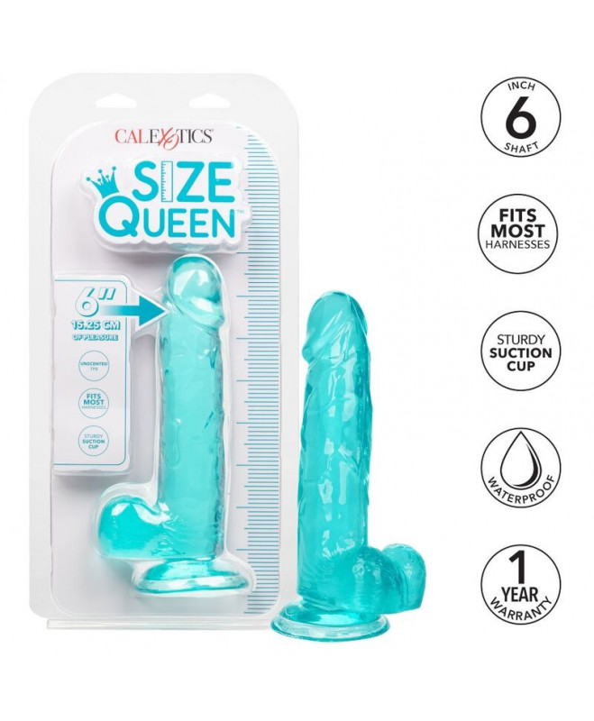 CALEX DYDIS QUEEN DILDO - MĖLYNAS 15,3 CM 3