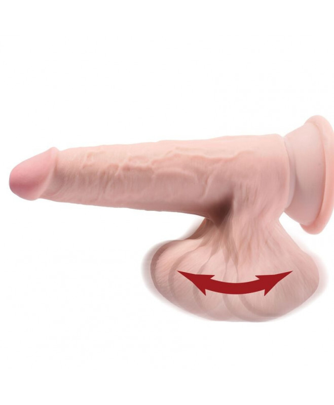 KING COCK PLUS 3D GAIŠIŲ SIUKČIAVIMO KAMULIAI 24,5 CM - ŠVIESTI ODOS 3