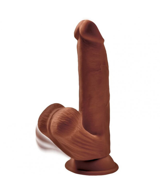 KING COCK PLUS 3D GAIŠIŲ SIūBIMO KAMULIAI 24,5 CM - RUDAI