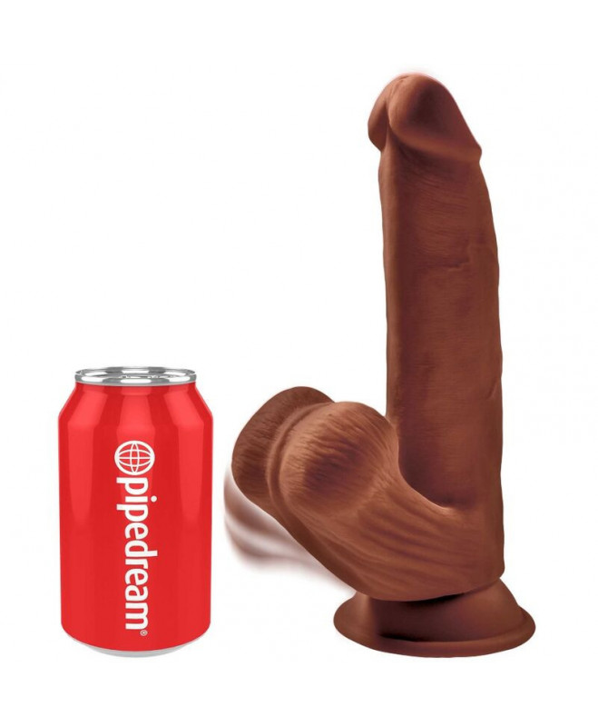 KING COCK PLUS 3D GAIŠIŲ SIūBIMO KAMULIAI 24,5 CM - RUDAI 2