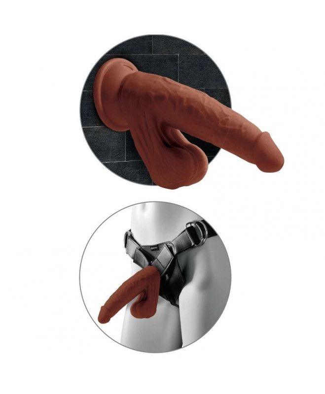 KING COCK PLUS 3D GAIŠIŲ SIūBIMO KAMULIAI 24,5 CM - RUDAI 3