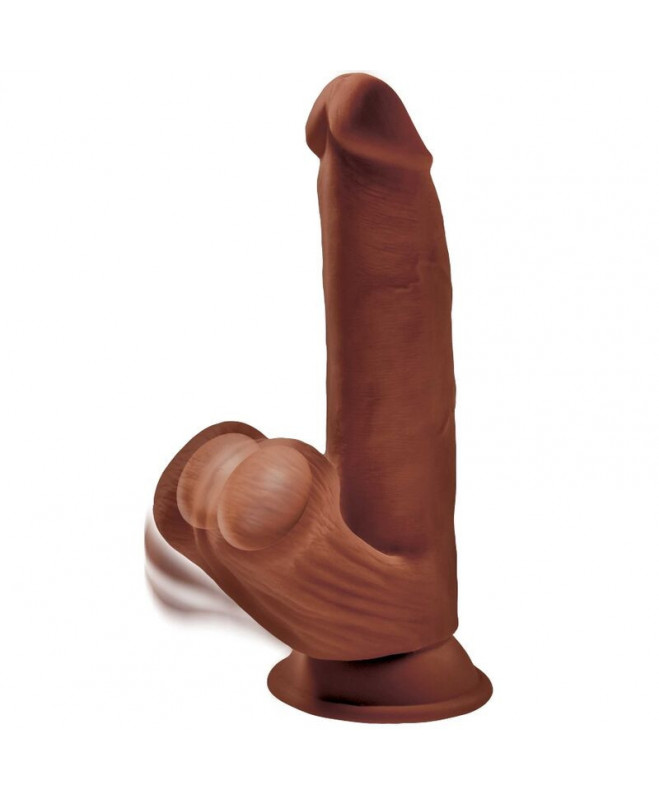 KING COCK PLUS 3D GAIŠIŲ SIūBIMO KAMULIAI 24,5 CM - RUDAI 5