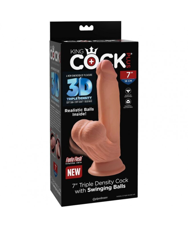 KING COCK PLUS 3D GAIDŽIAI SUKURIAMI KAMULIAI 15,2 CM 7