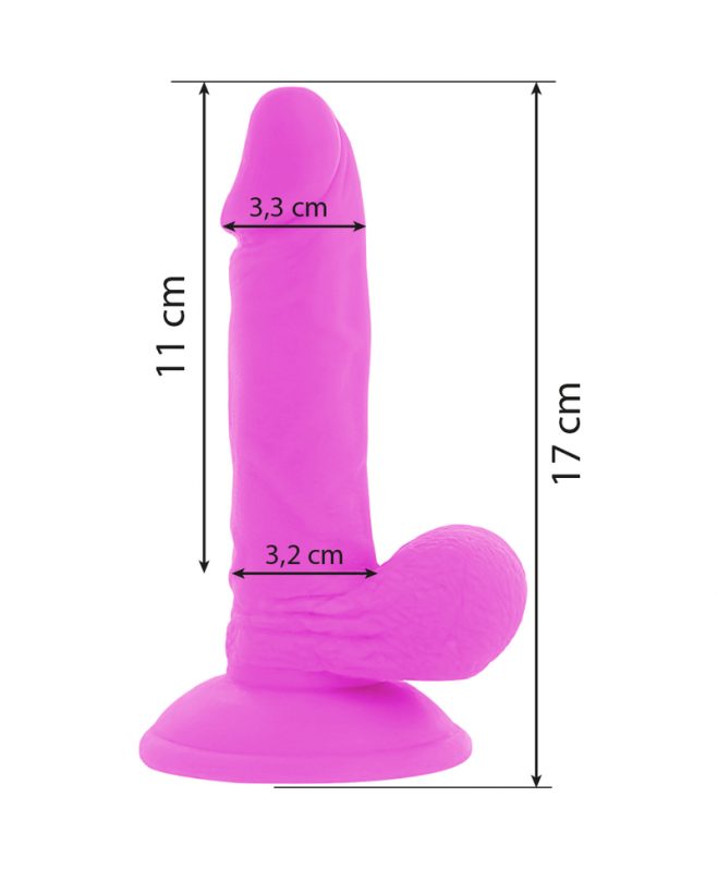 DIVERSIA FLEXIBLE VIBRING DILDO 17 CM - PURPURA 3