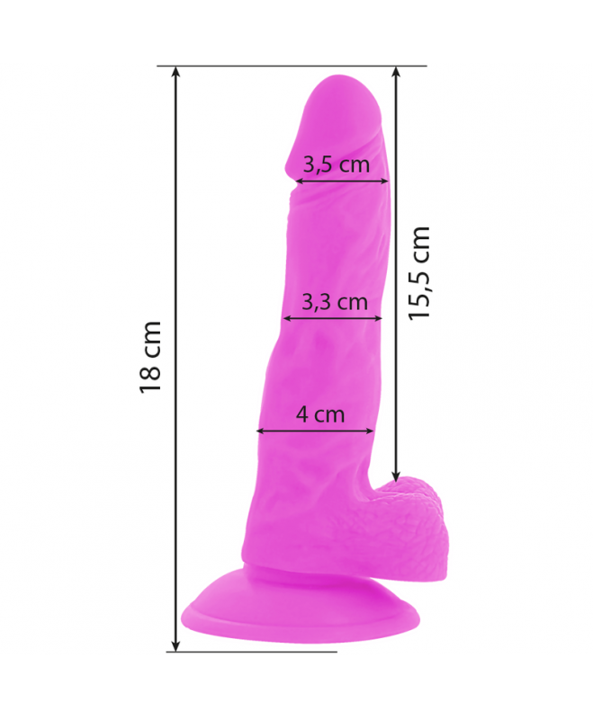 DIVERSIA FLEXIBLE VIBRING DILDO 18 CM - PURPURA 3