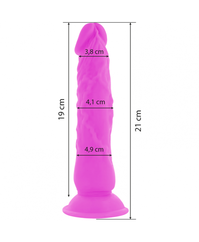 DIVERSIA FLEXIBLE VIBRING DILDO 21 CM - PURPURA 3