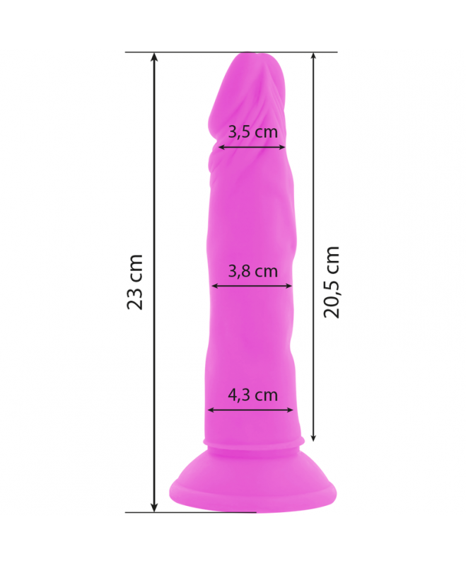 DIVERSIA FLEXIBLE VIBRING DILDO 23 CM - PURPURA 3