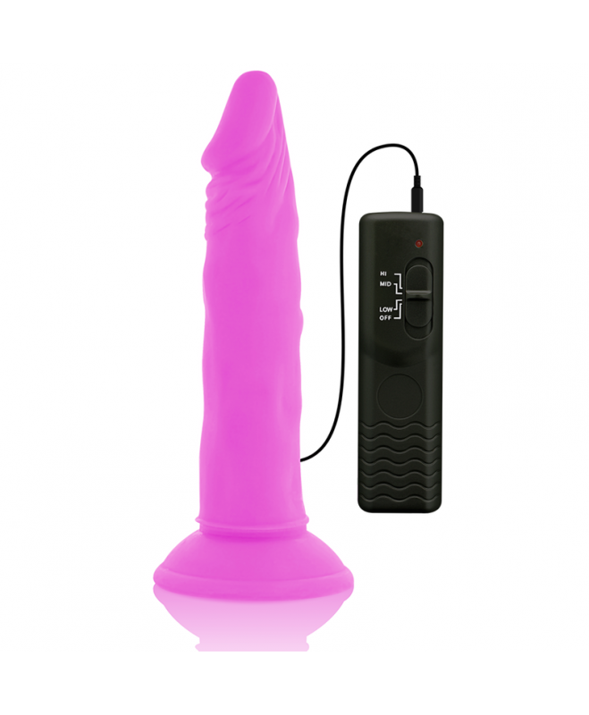 DIVERSIA FLEXIBLE VIBRING DILDO 23 CM - PURPURA 4