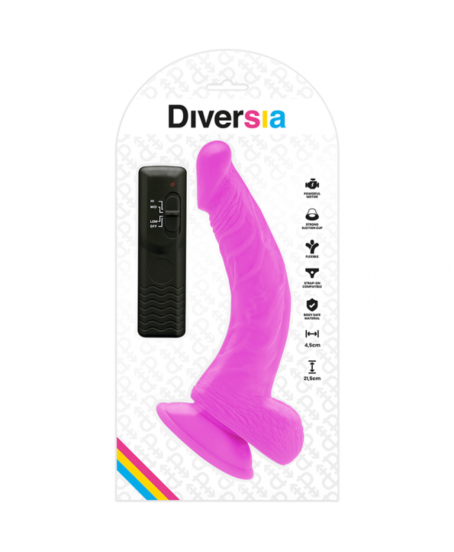 DIVERSIA FLEXIBLE VIBRING DILDO 21,5 CM - PURPURA 7