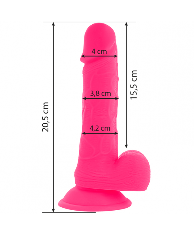 DIVERSIA FLEXIBLE VIBRING DILDO 20,5 CM - ROŽINĖ 3