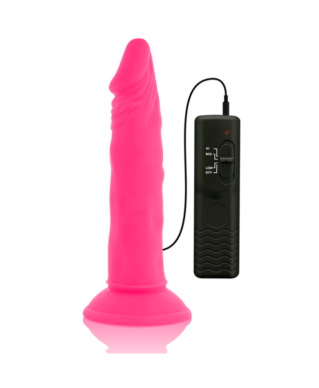 DIVERSIA FLEXIBLE VIBRING DILDO 23 CM - ROŽINĖ 6