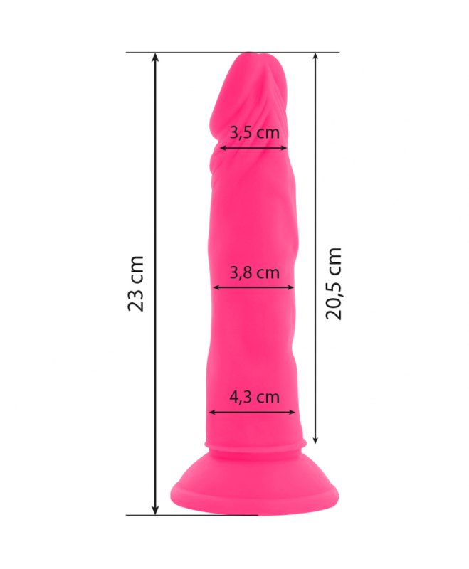 DIVERSIA FLEXIBLE VIBRING DILDO 23 CM - ROŽINĖ 8