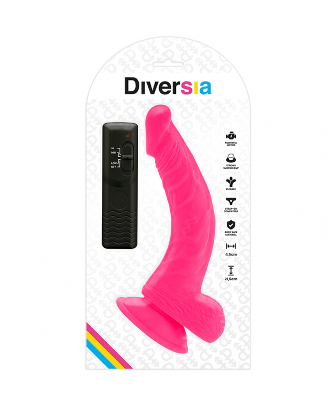 DIVERSIA FLEXIBLE VIBRING DILDO 21,5 CM - PURPURA 8