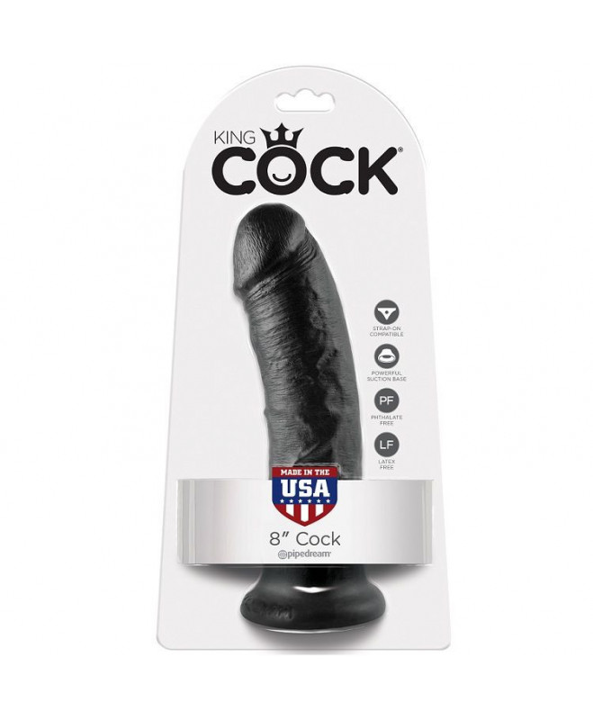 KING COCK 8" GAIDAS BLACK 20,3 CM