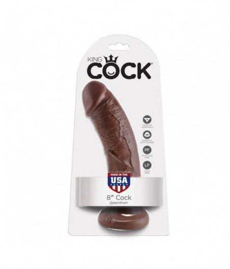 KING COCK 8" COCK BROWN 20.3 CM